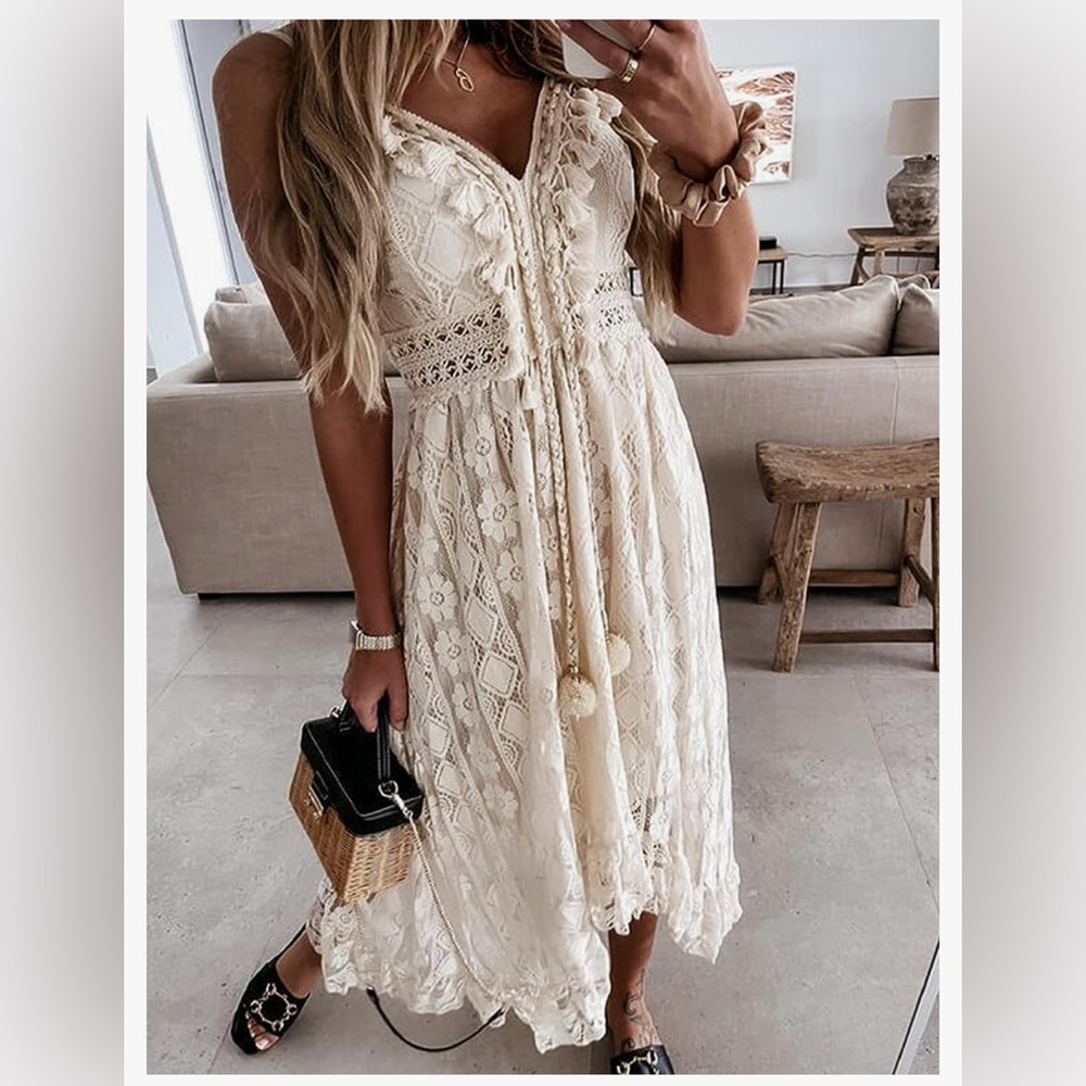 Cupshe White Lace Maxi Dress - Picture 5 of 8